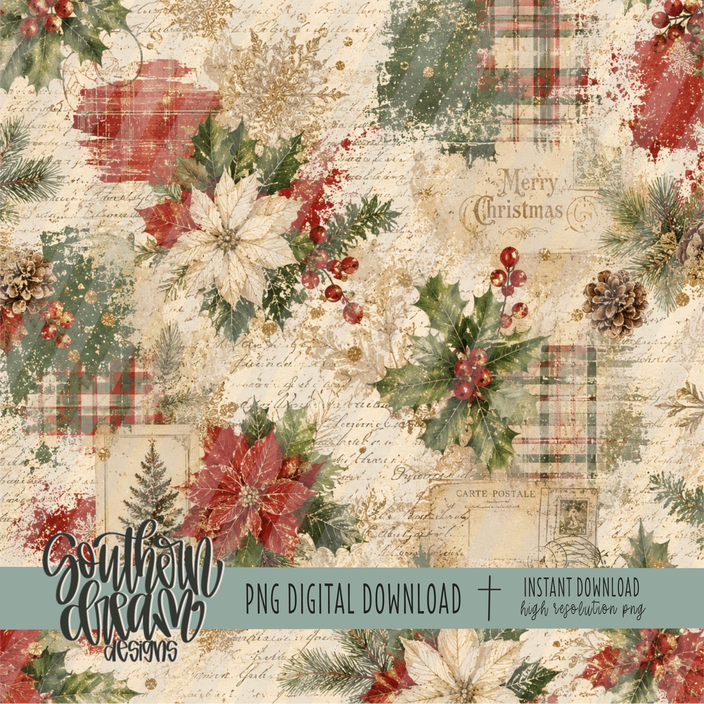 Timeless Christmas Classics Digital Paper BUNDLE (Not Seamless)