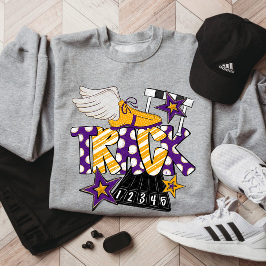 Track Doodle Collection; Purple and Yellow Gold