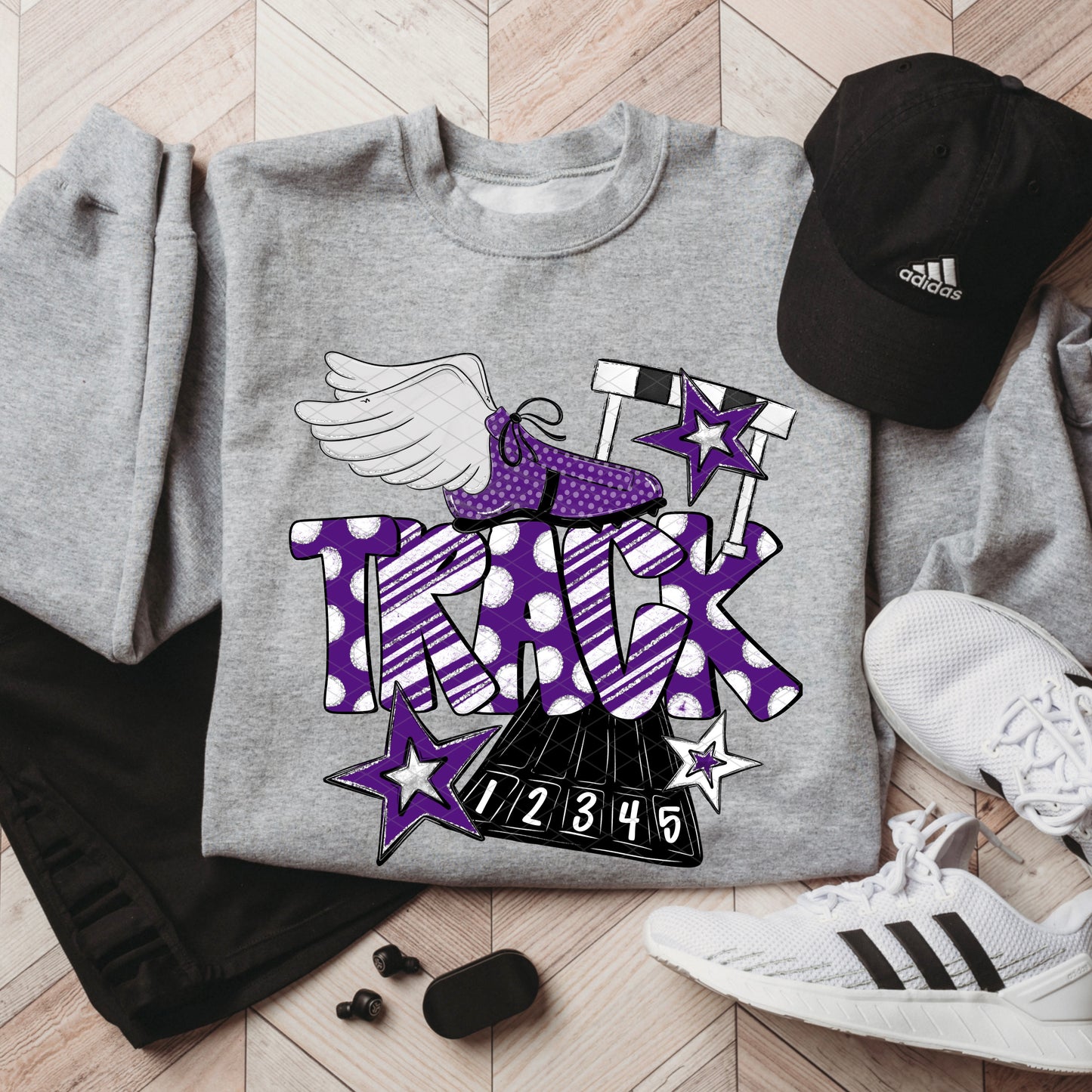 Track Doodle Collection; Purple and White