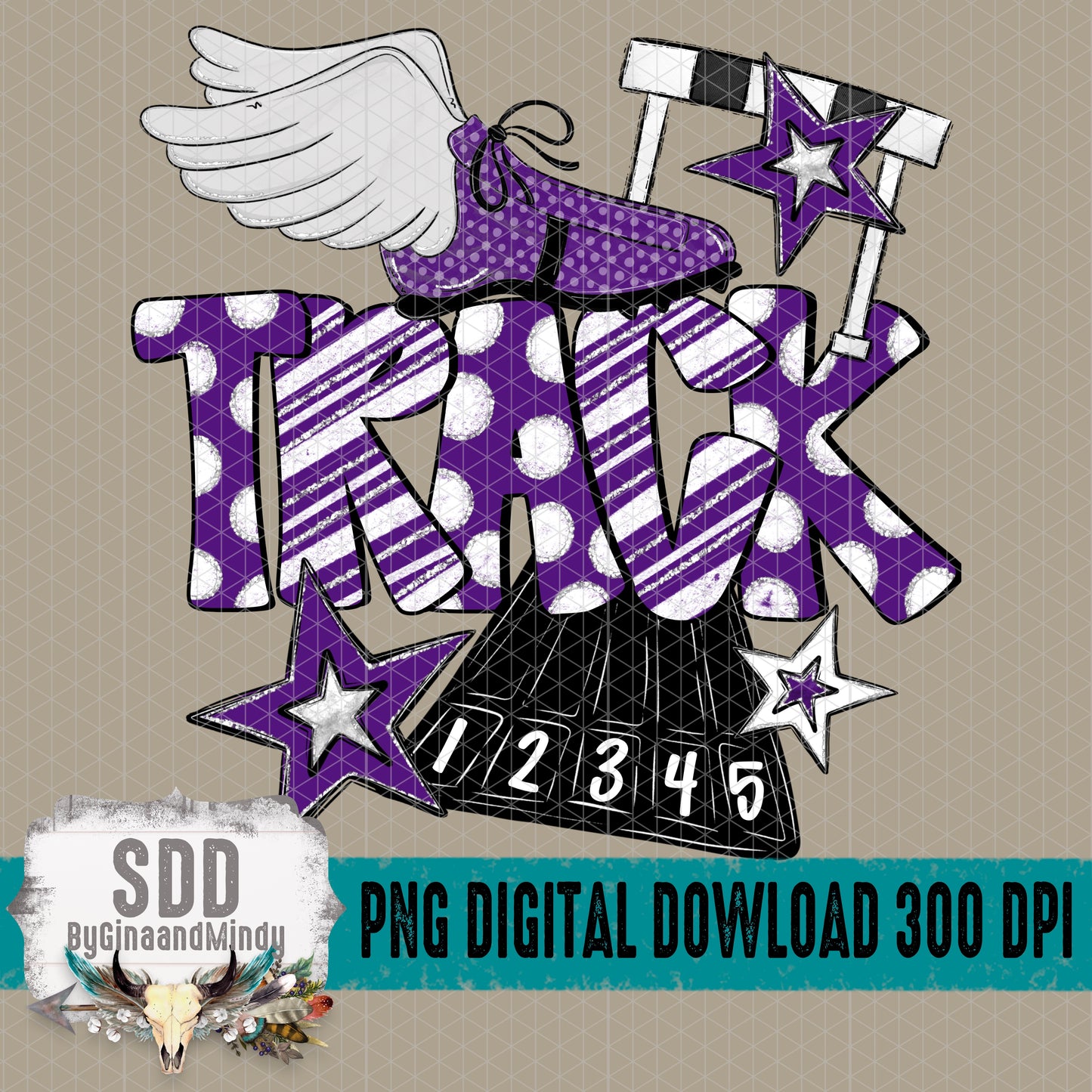 Track Doodle Collection; Purple and White