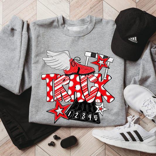 Track Doodle Collection; Red and White