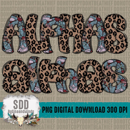 Floral & Leopard Mash Up Doodle Letters (2 Sets Uppercase & Lowercase Only)