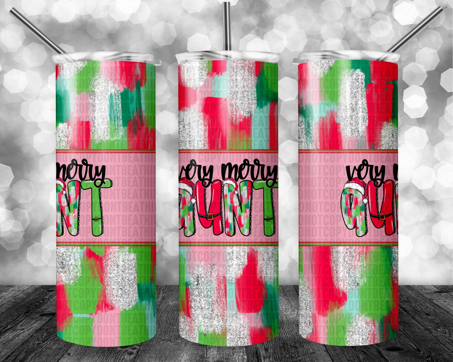 Very Merry Pink 20oz Tumbler Aunt