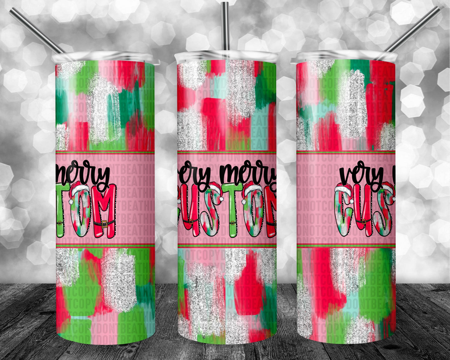 Very Merry Pink 20oz Tumbler Custom