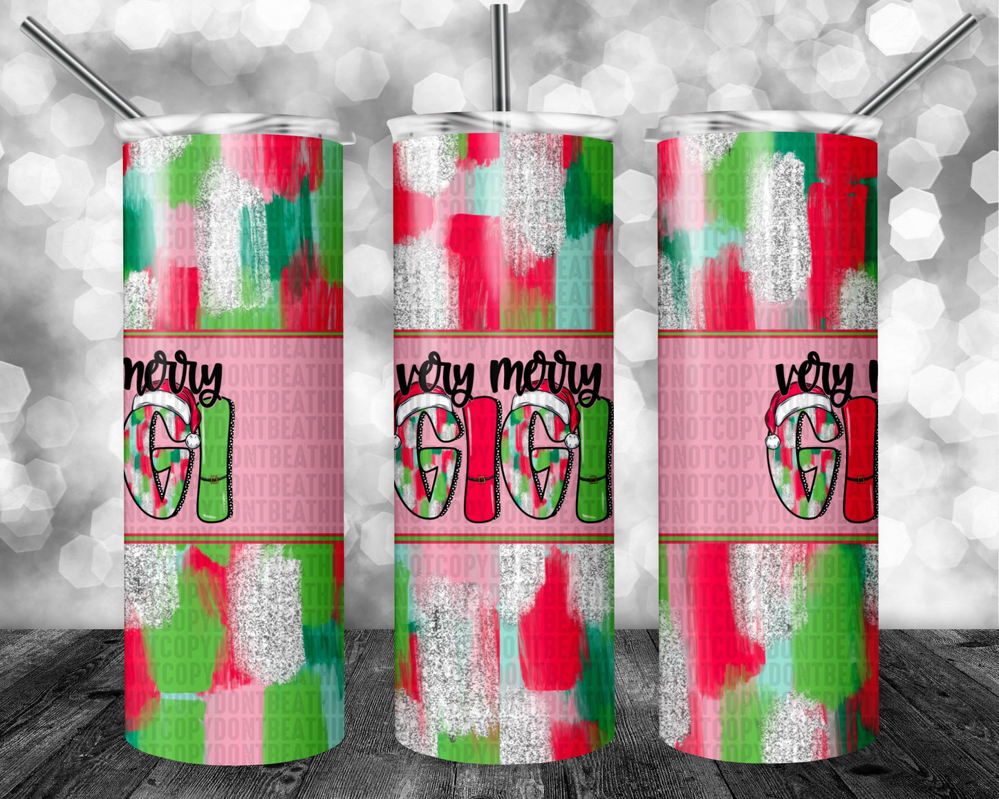 Very Merry Pink 20oz Tumbler Gigi