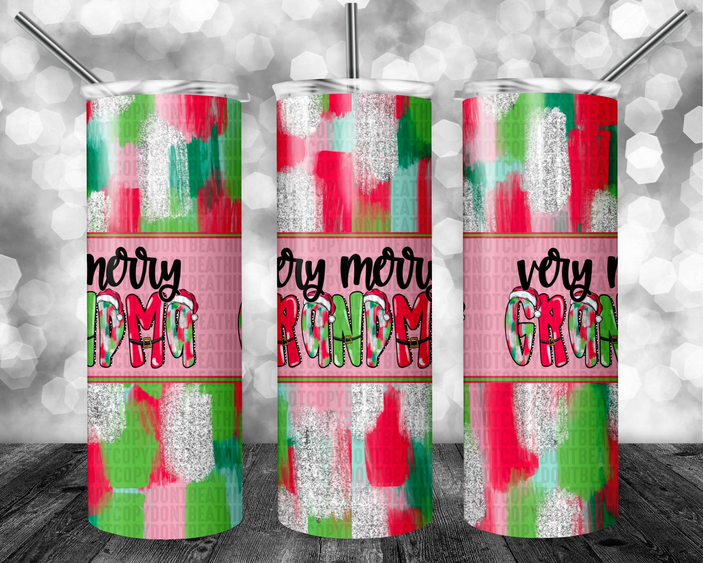 Very Merry Pink 20oz Tumbler Grandma