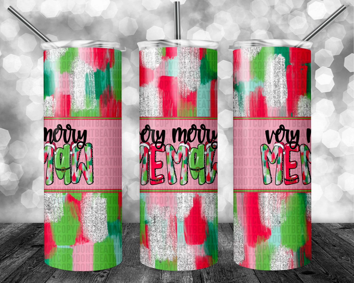 Very Merry Pink 20oz Tumbler Memaw