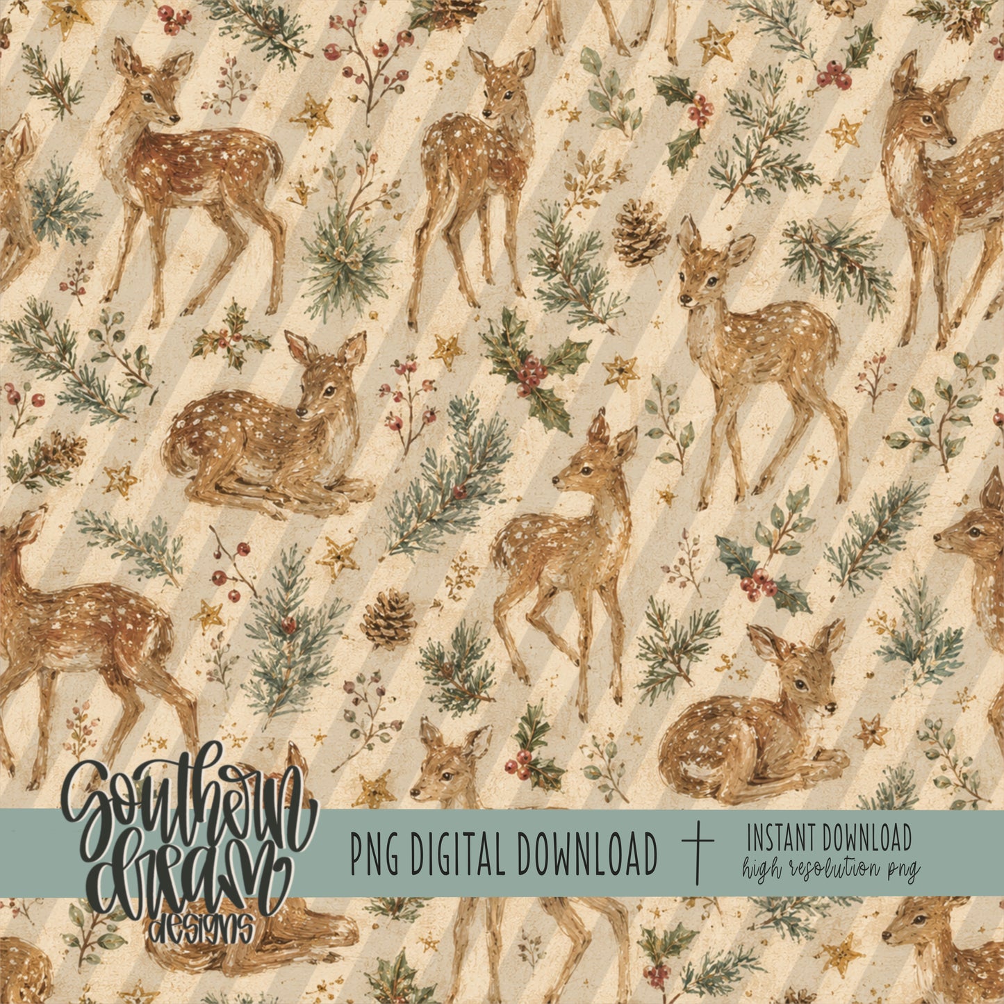 Vintage Christmas Digital Paper BUNDLE (Not Seamless)