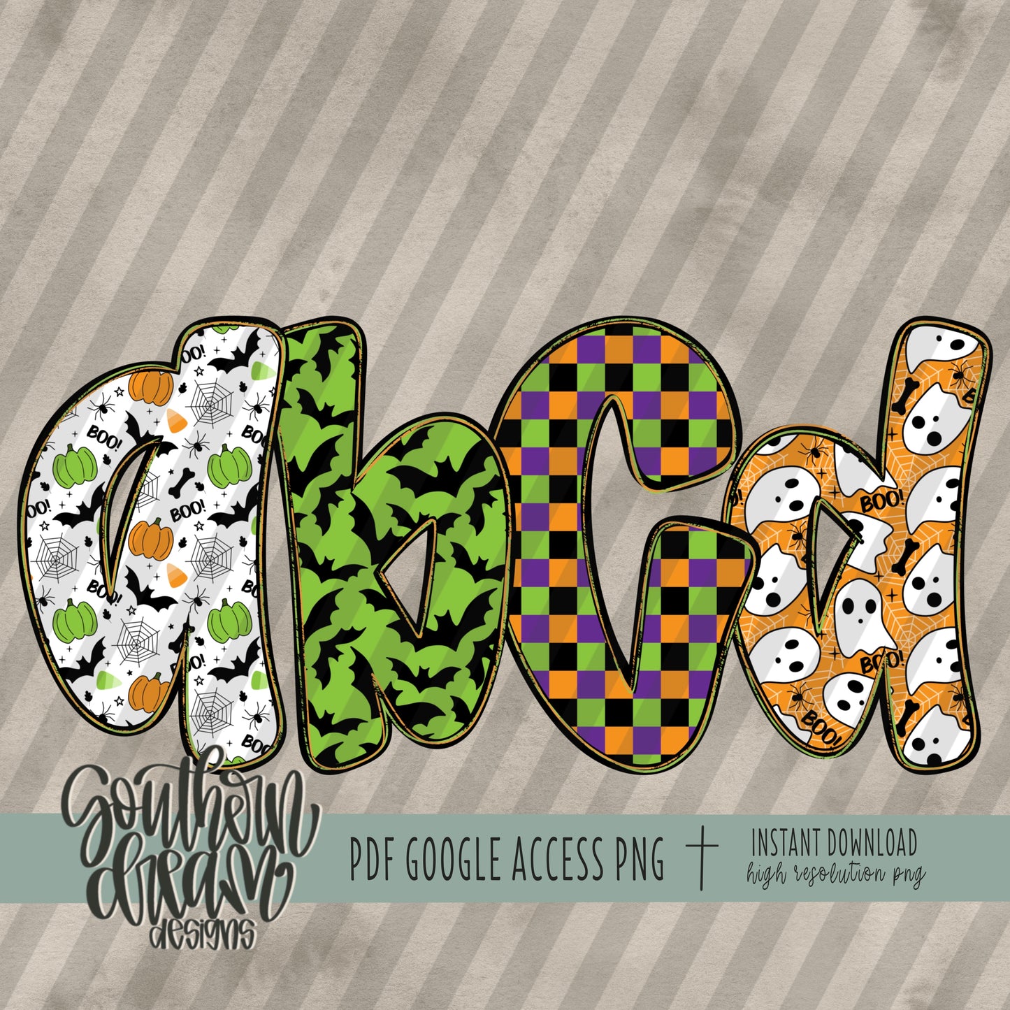 Vintage Halloween Doodle Alpha (4 Sets Aa-Zz)
