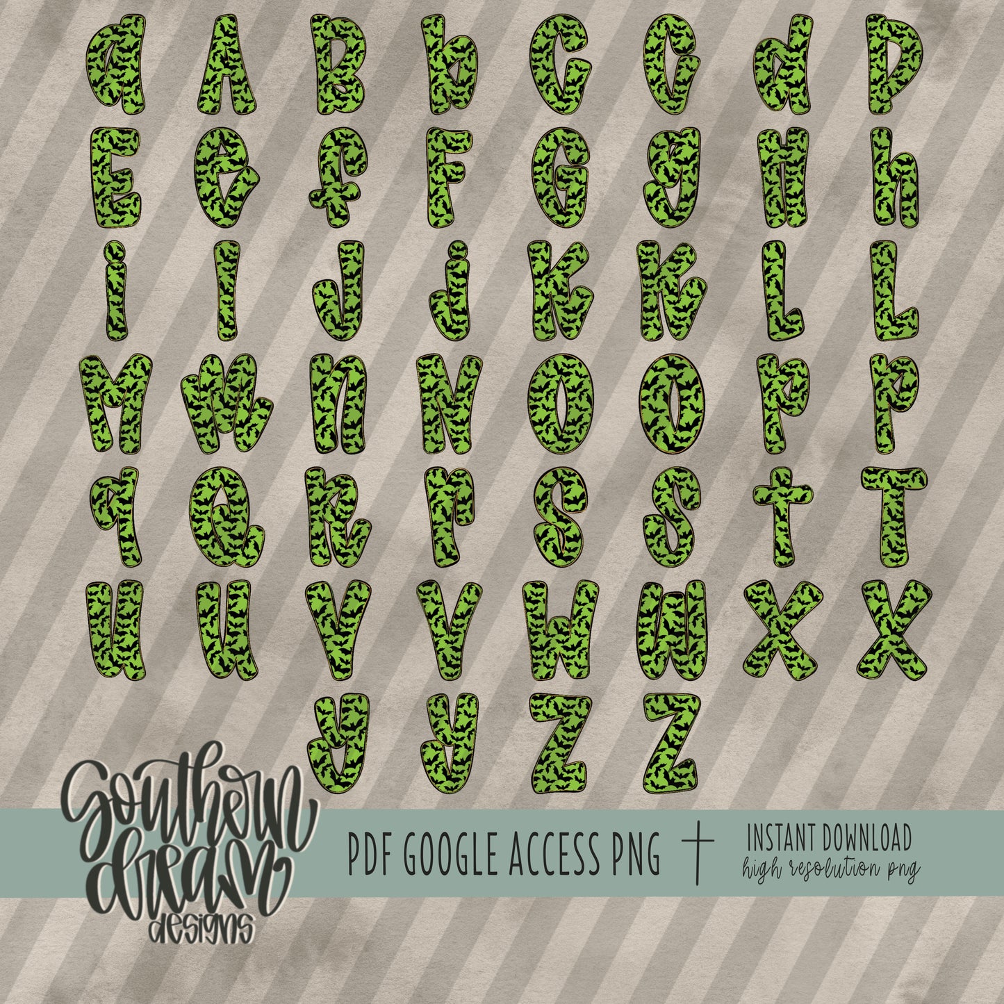 Vintage Halloween Doodle Alpha (4 Sets Aa-Zz)