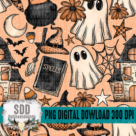 Vintage Spooky Halloween Seamless Bundle