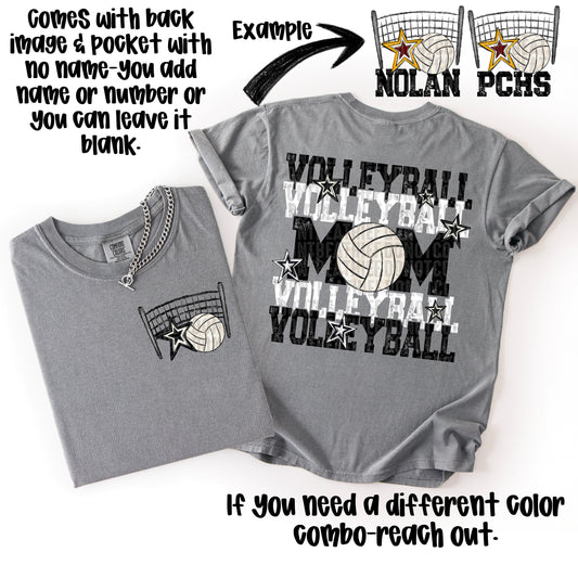 Volleyball Mom; Black & White