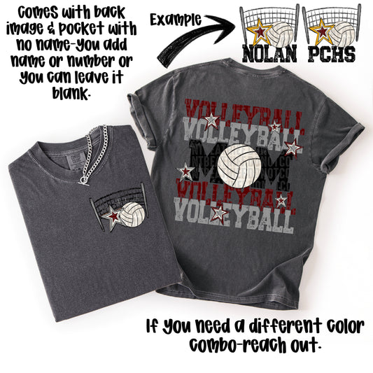 Volleyball Mom; Maroon & Grey
