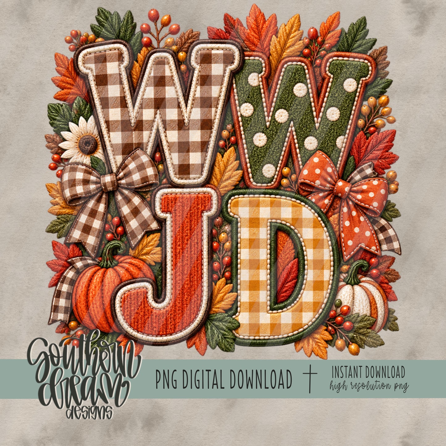 WWJD Fall Faux Embroidery