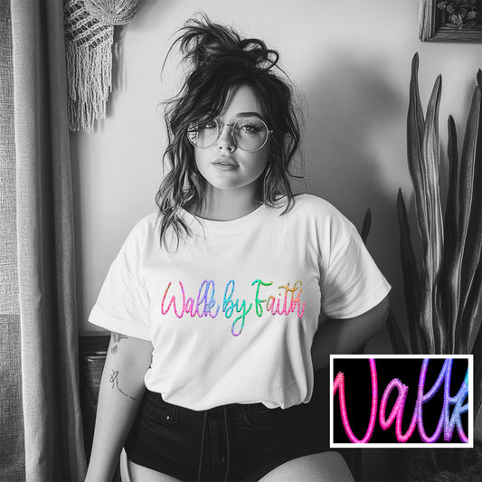 Walk by Faith; Faux Embroidery
