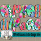 Watercolor Whimsy Doodle Alpha Set (6 Sets Uppercase, Lowercase, 0-9, + Special Characters)