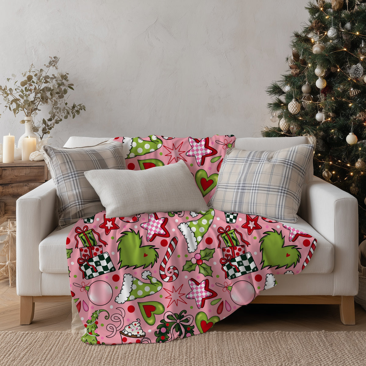 Whimsical Pink Christmas Seamless Bundle