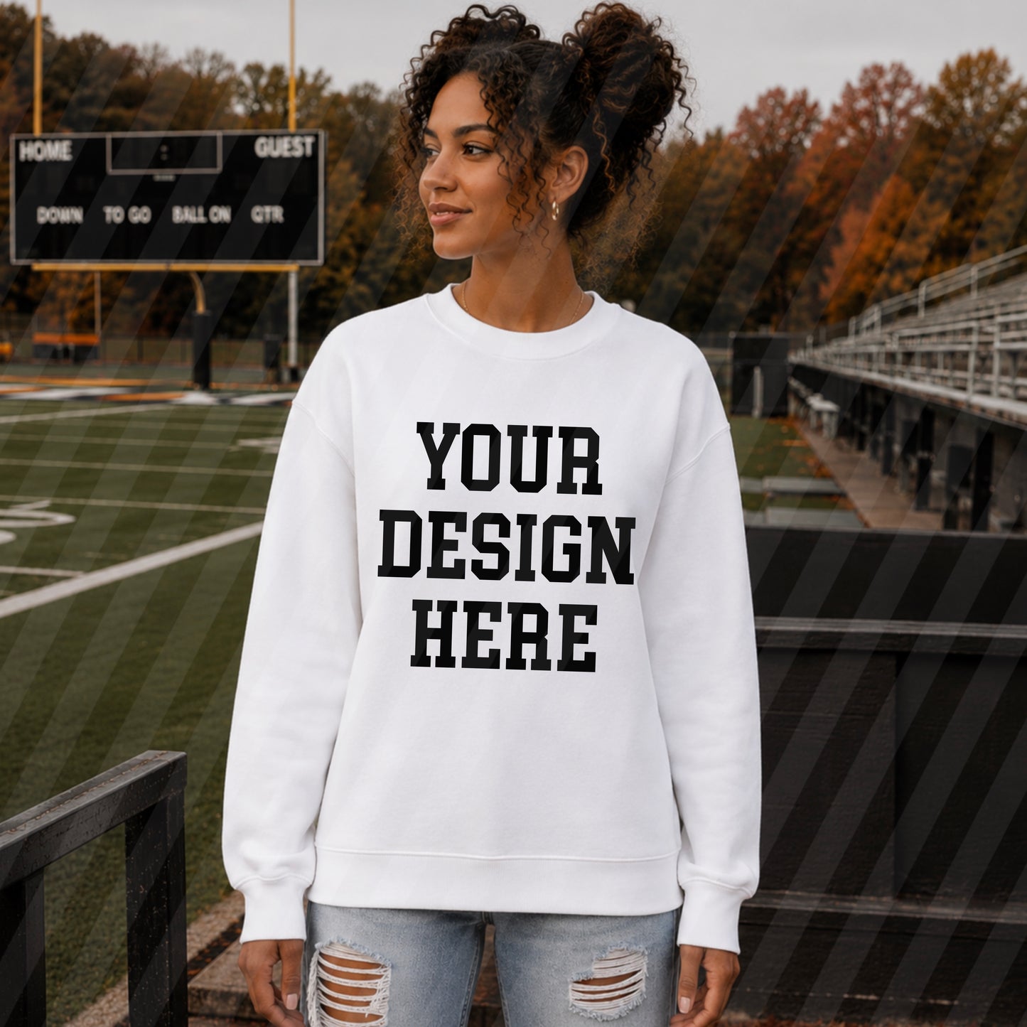 White Crew Sweatshirt (Football)