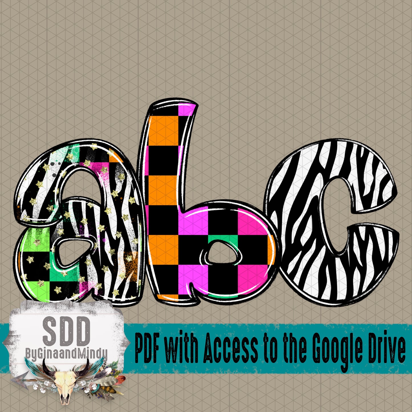 Wild & Bright Doodle Alpha (3 Sets Uppercase & Lowercase, 0-9, + Special Characters)