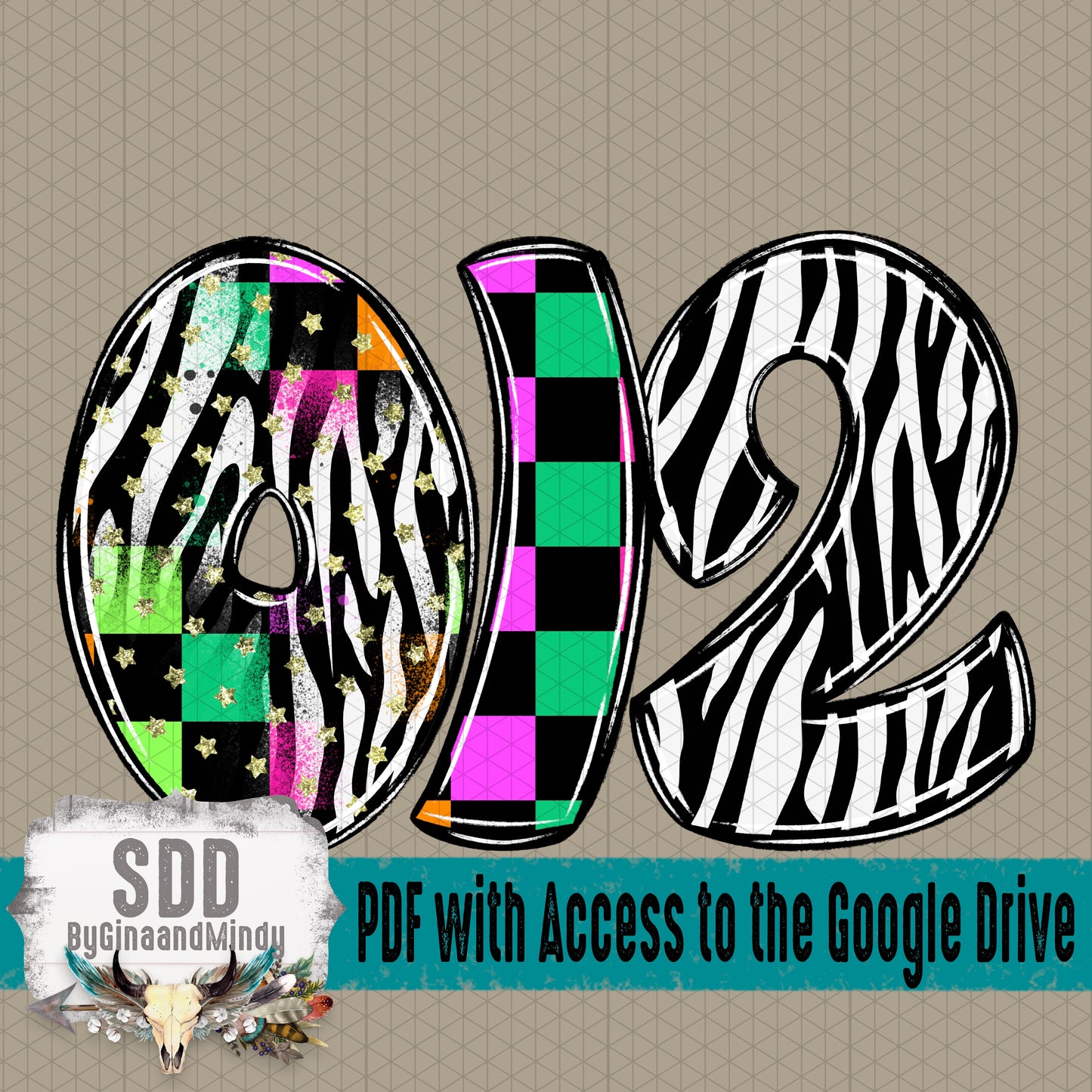 Wild & Bright Doodle Alpha (3 Sets Uppercase & Lowercase, 0-9, + Special Characters)