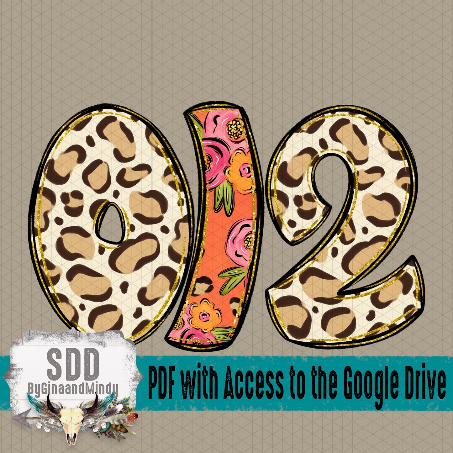 Wild Floral Doodle Alpha (2 Sets Uppercase & Lowercase, 0-9, + Special Characters)