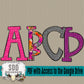 Wild Florals Doodle Alpha (4 Sets Uppercase & Lowercase, 0-9, + Special Characters)
