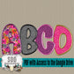 Wild Florals Stitched Alpha (4 Sets Uppercase & Lowercase, 0-9, + Special Characters)