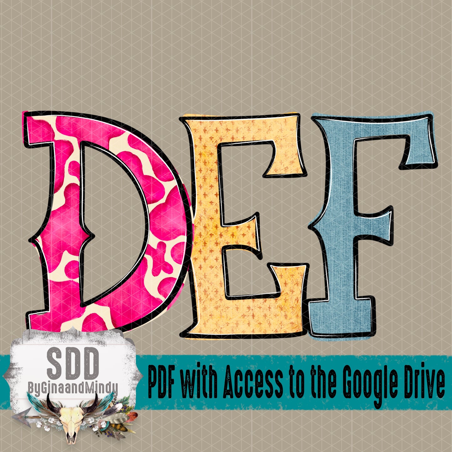 Wildflower Doodle Alpha (7 Sets Uppercase ONLY, 0-9 Numbers, and a Handful of Special Characters)