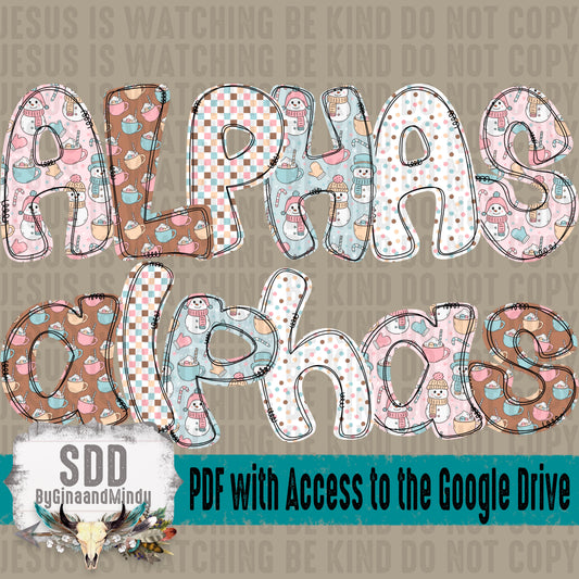 Winter Snowman Alpha (5 Sets Uppercase & Lowercase, 0-9, + Special Characters)