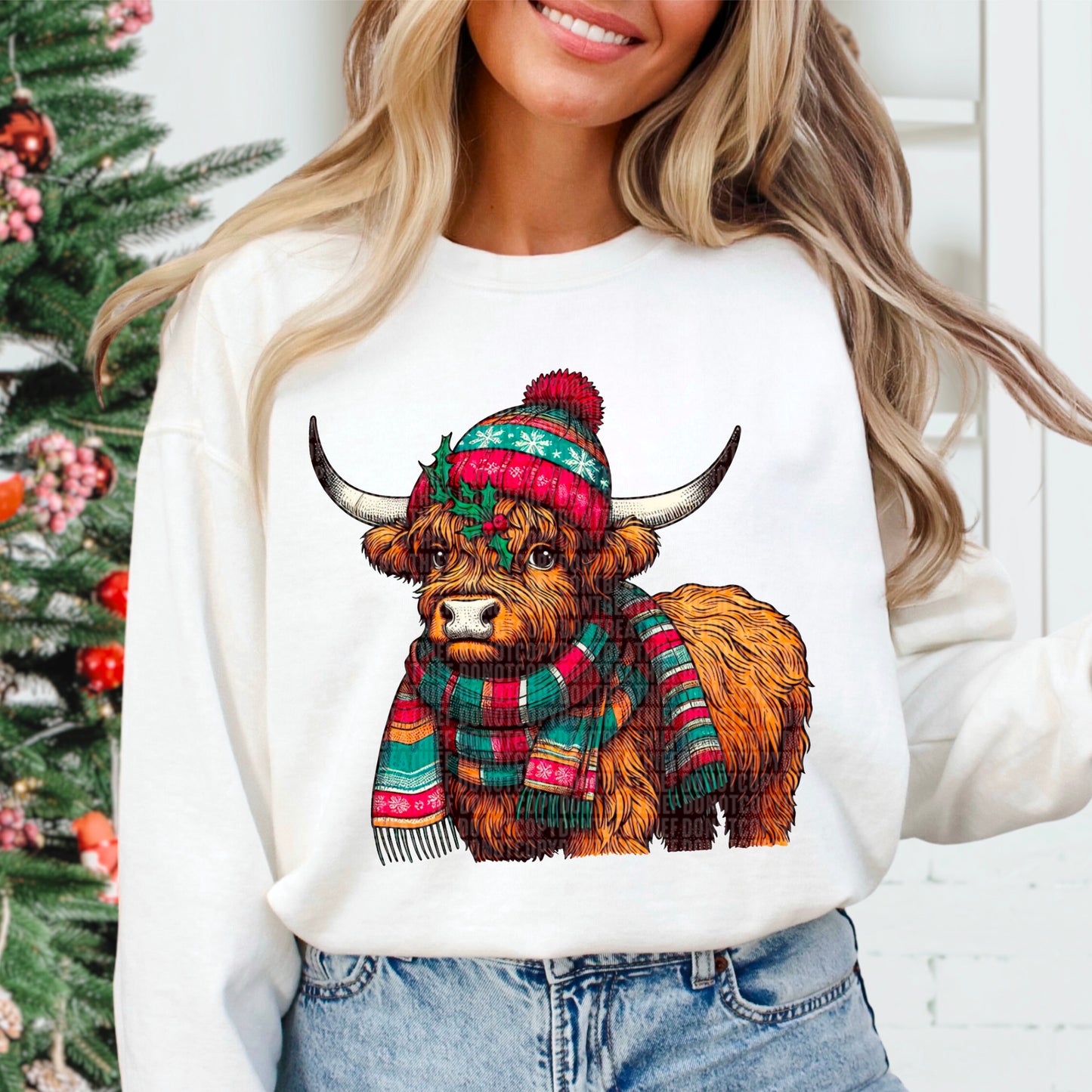 Winter Highland Cow