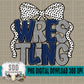 Wrestling Bow; Navy Blue & Grey