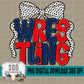 Wrestling Bow; Red & Navy Blue