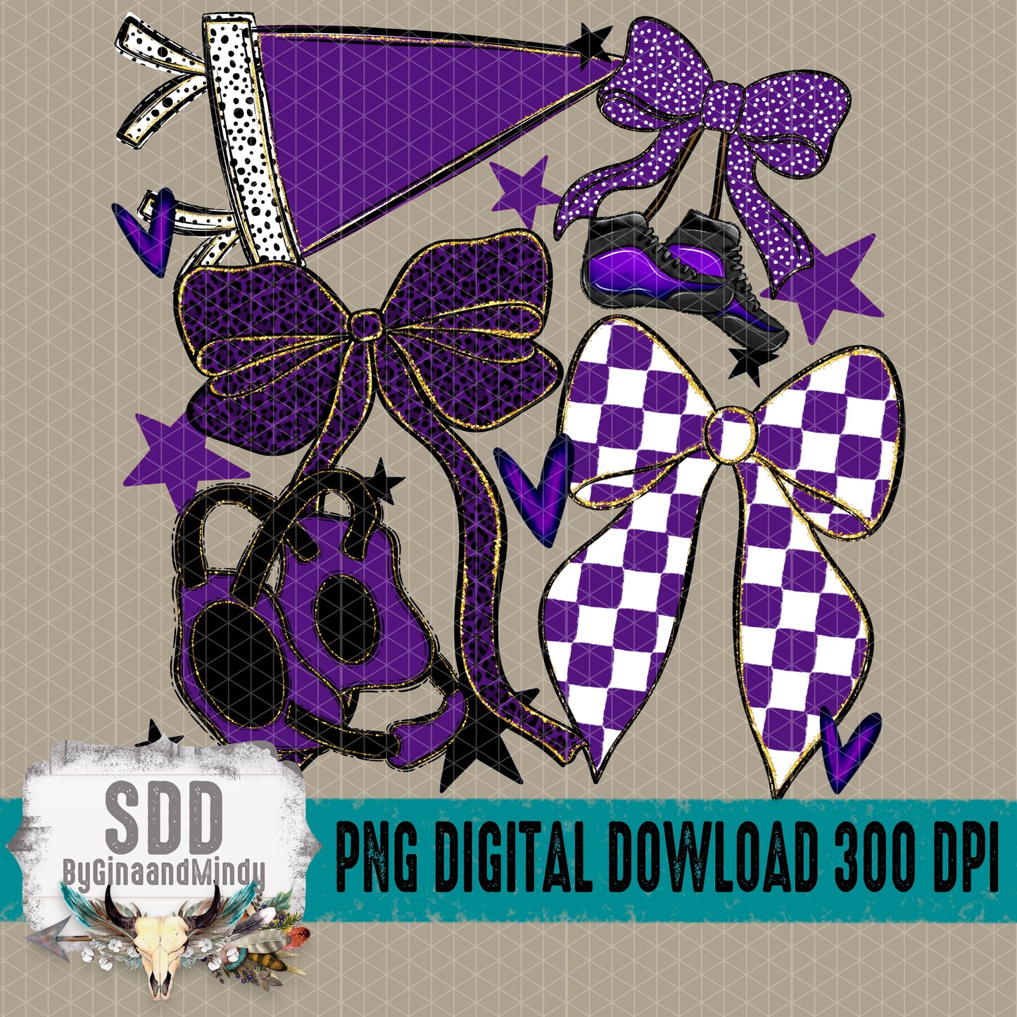 Wrestling Bows Collection; Purple & Black