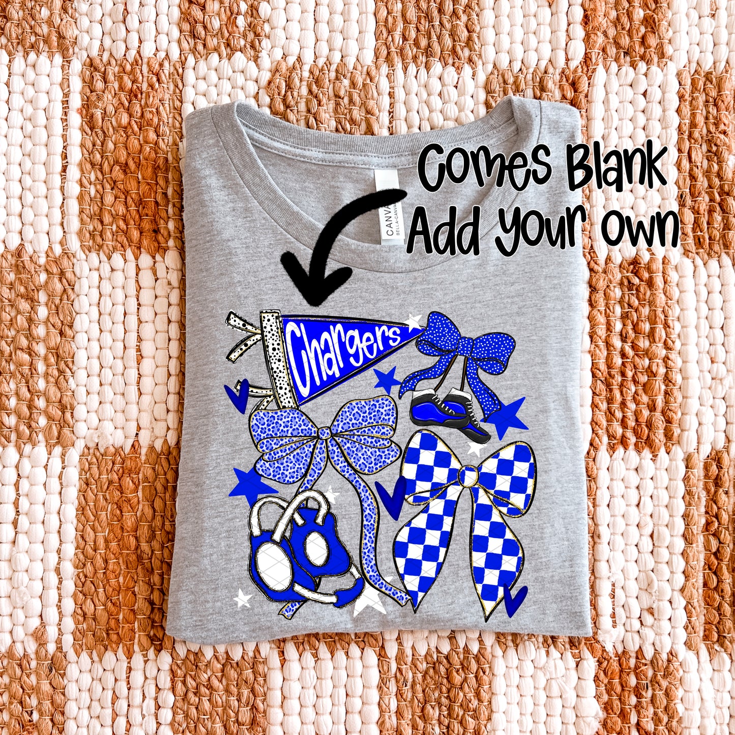 Wrestling Bows Collection; Royal Blue & White