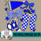Wrestling Bows Collection; Royal Blue & White