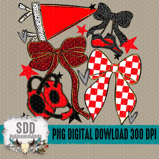 Wrestling Bows Collection; Red & Black