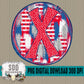 Patriotic Brush Strokes Circle DIY/Personalize; X