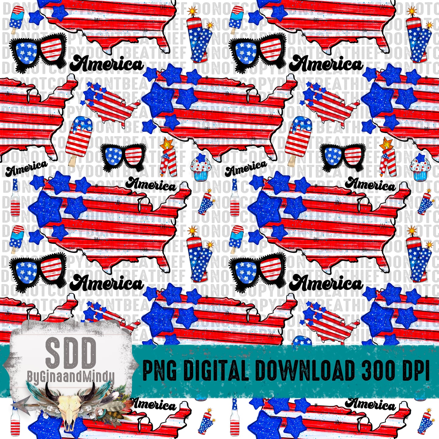 America Seamless Pattern