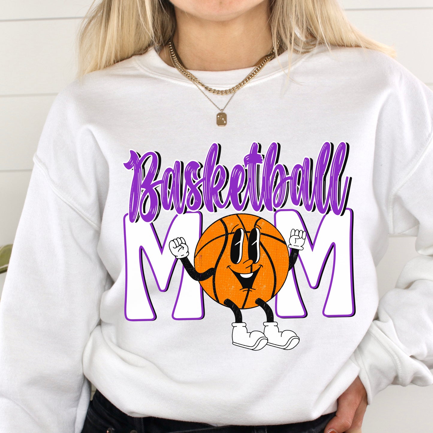 Basketball Mom Retro Purple/White