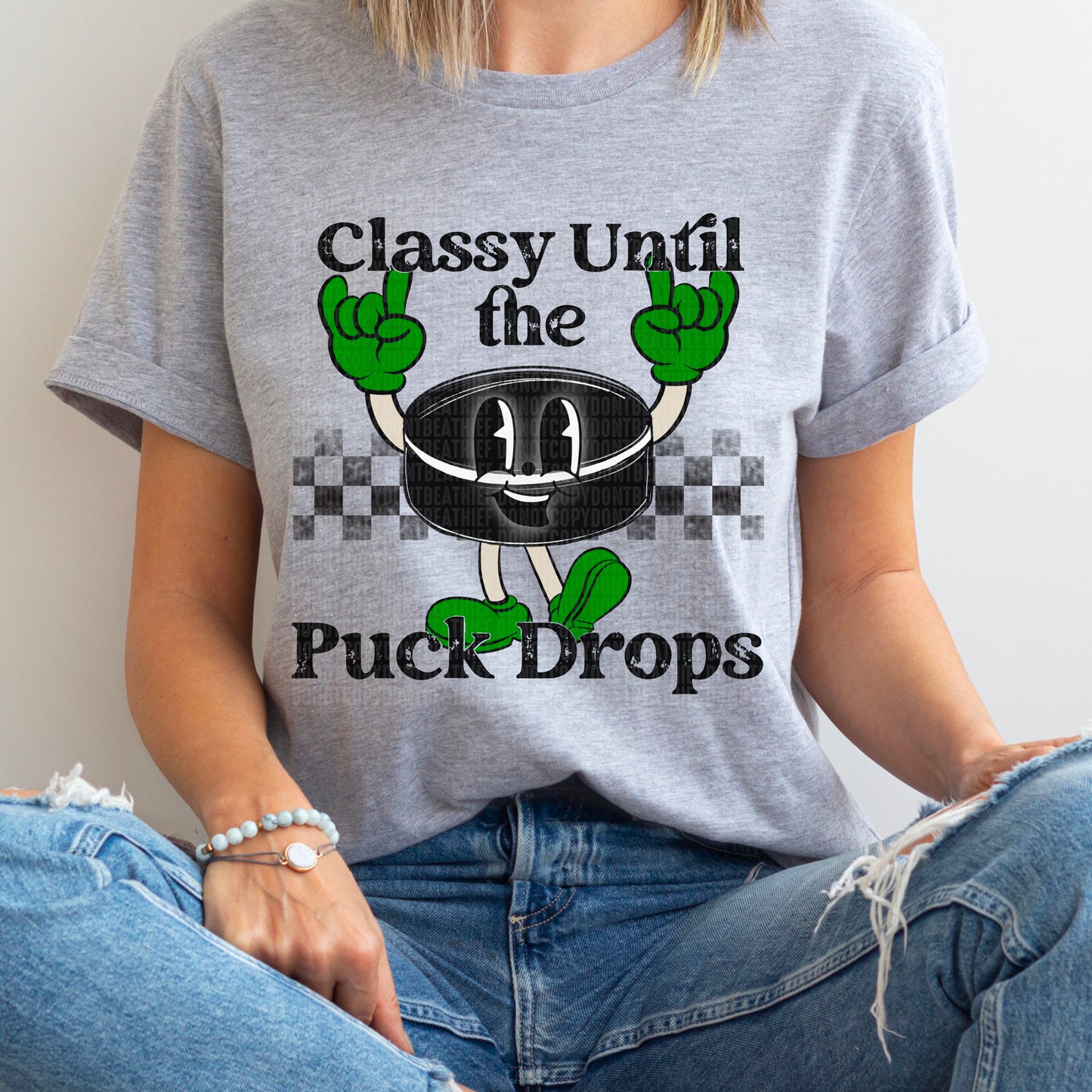 Classy Until the Puck Drops Green