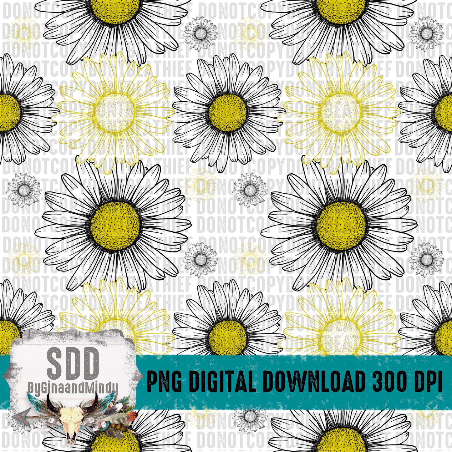 Daisies Seamless Pattern