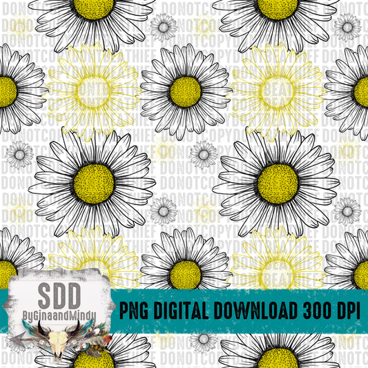 Daisies Seamless Pattern