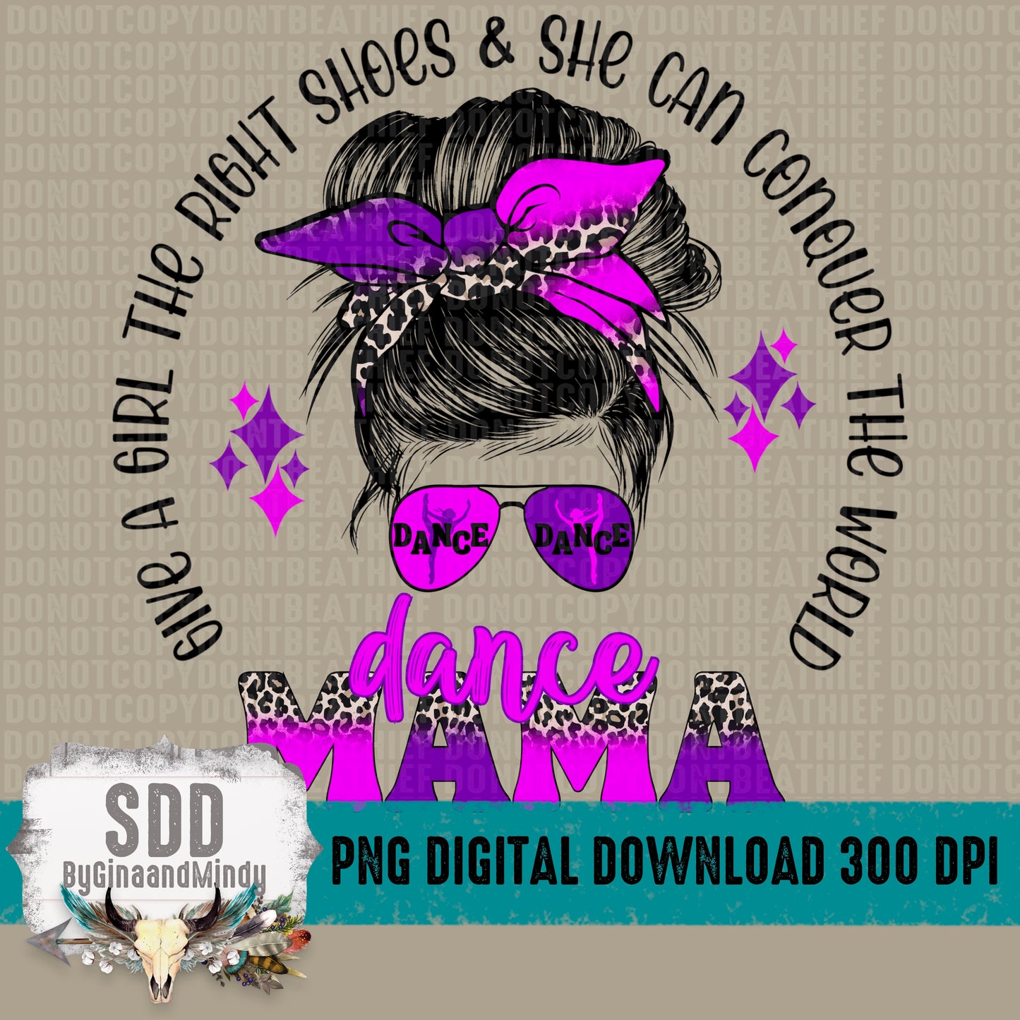 Dance Mama Messy Bun Purple/Pink