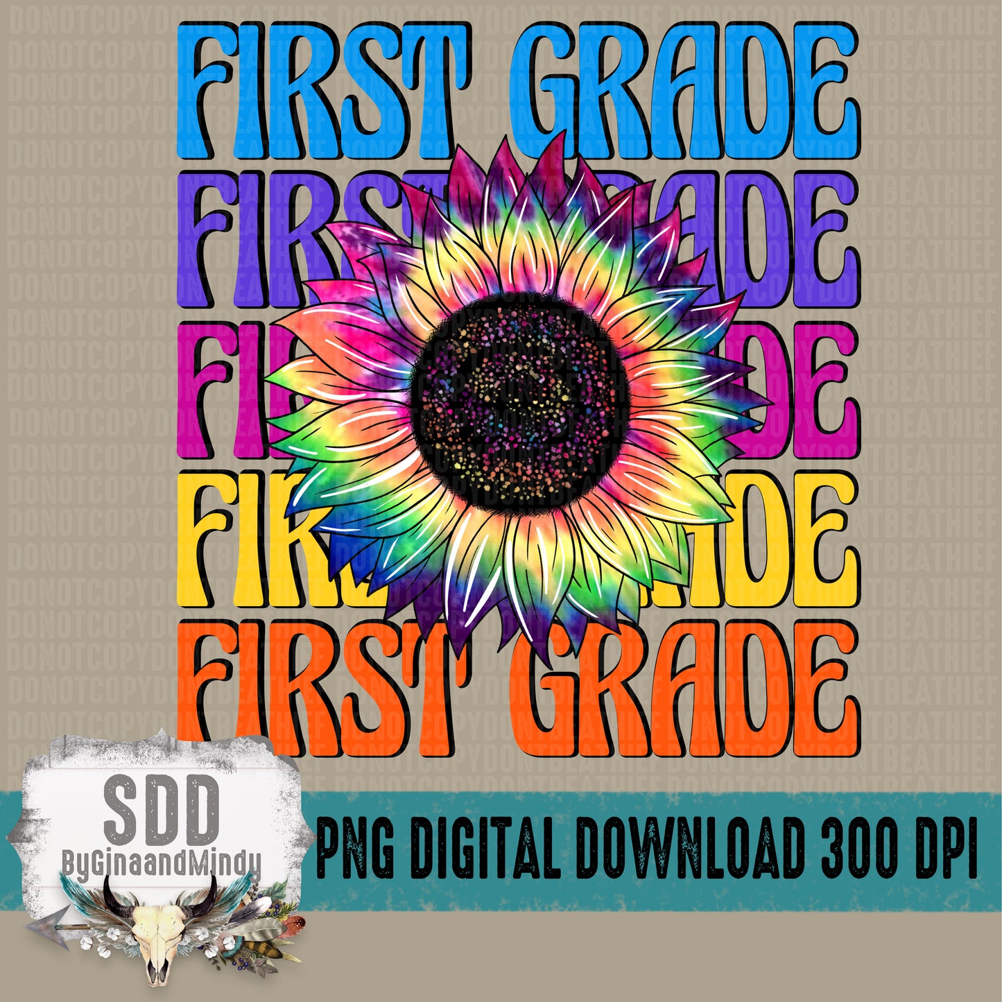 First Grade Tie-Dye Sunflower