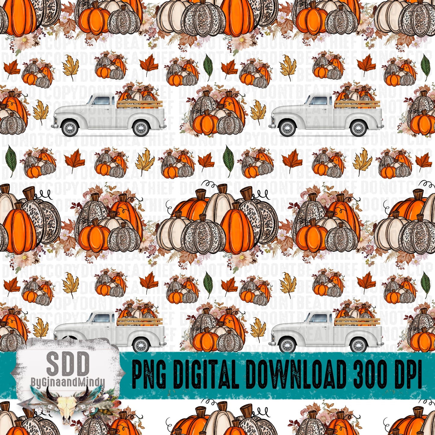 Fall Pumpkins Seamless Pattern & Skinny Tumbler 20 oz wrap bundle