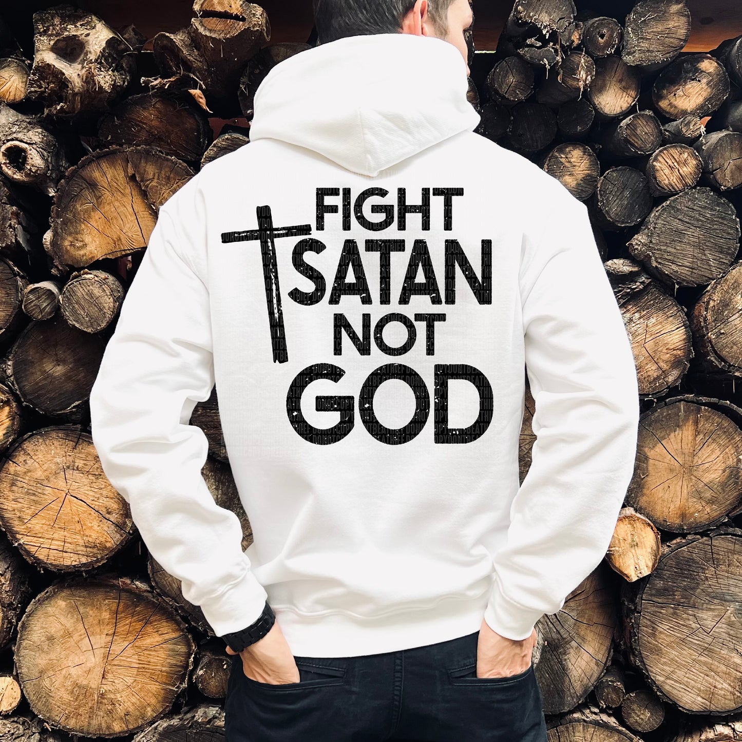 Fight Satan Not God with matching Pocket