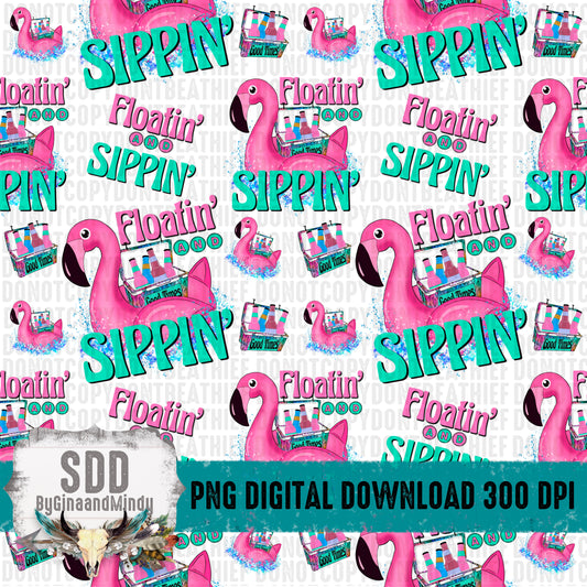 Floatin Sippin Seamless Pattern