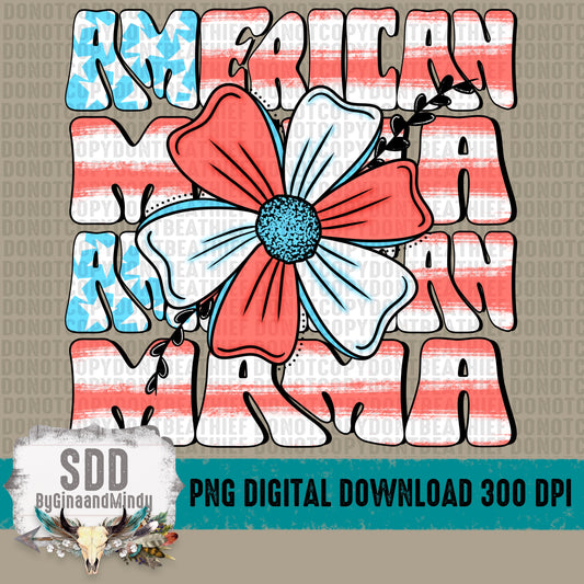 Floral American Mama