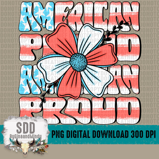 Floral American Proud