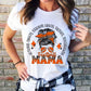 Football Mama Messy Bun Orange/Black